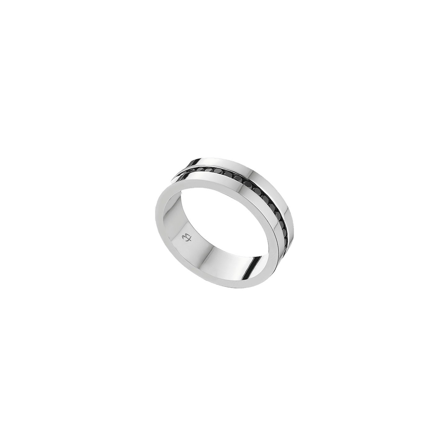 BAGUE POUR HOMME EN ACIER ET ZIRCON CUBIQUE NOIR