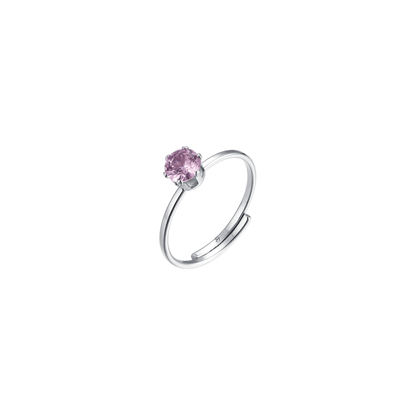 BAGUE SOLITAIRE EN ACIER POUR FEMME AVEC CRISTAL ROSE