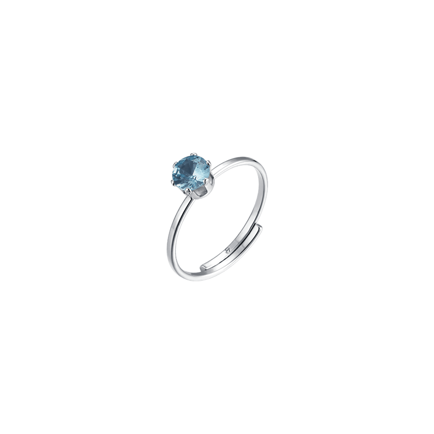 BAGUE SOLITAIRE POUR FEMME EN ACIER AVEC CRISTAL BLEU