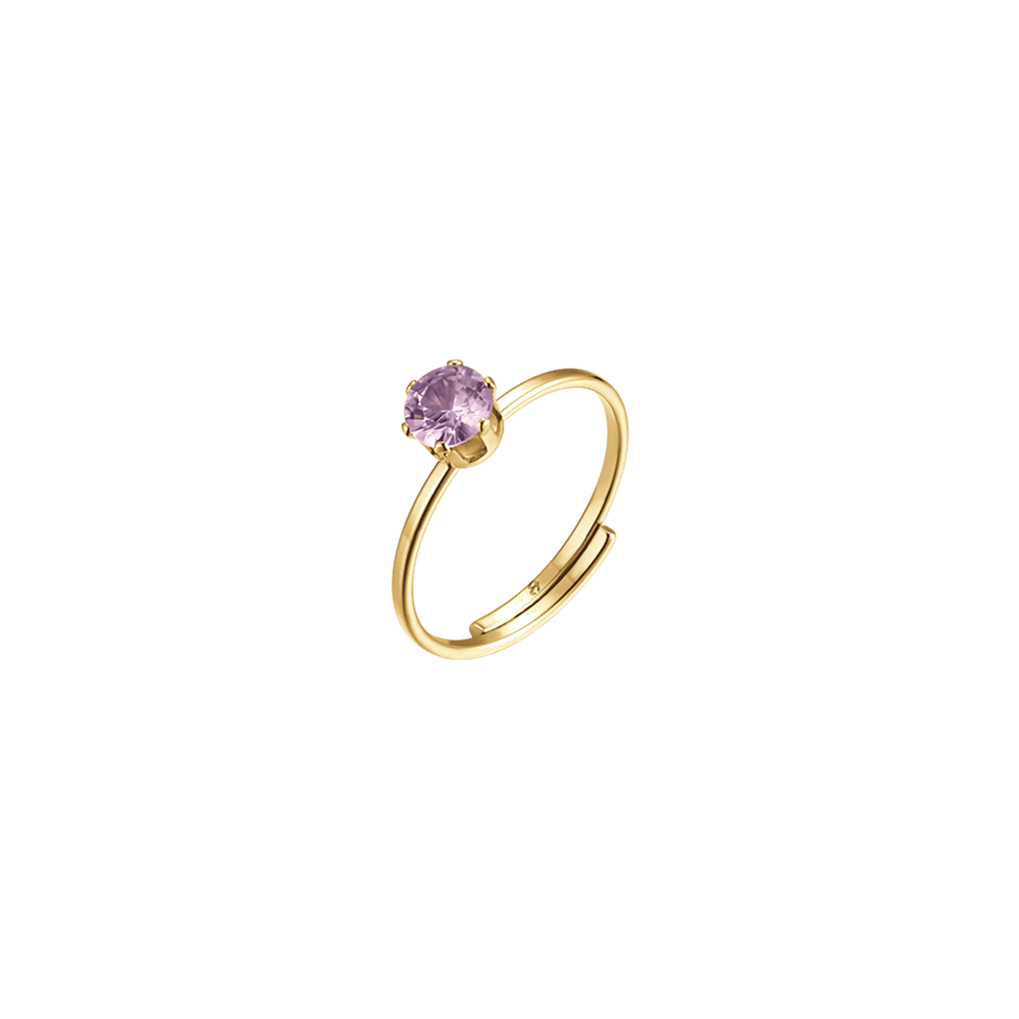 BAGUE SOLITAIRE EN ACIER POUR FEMME AVEC CRISTAL ROSE