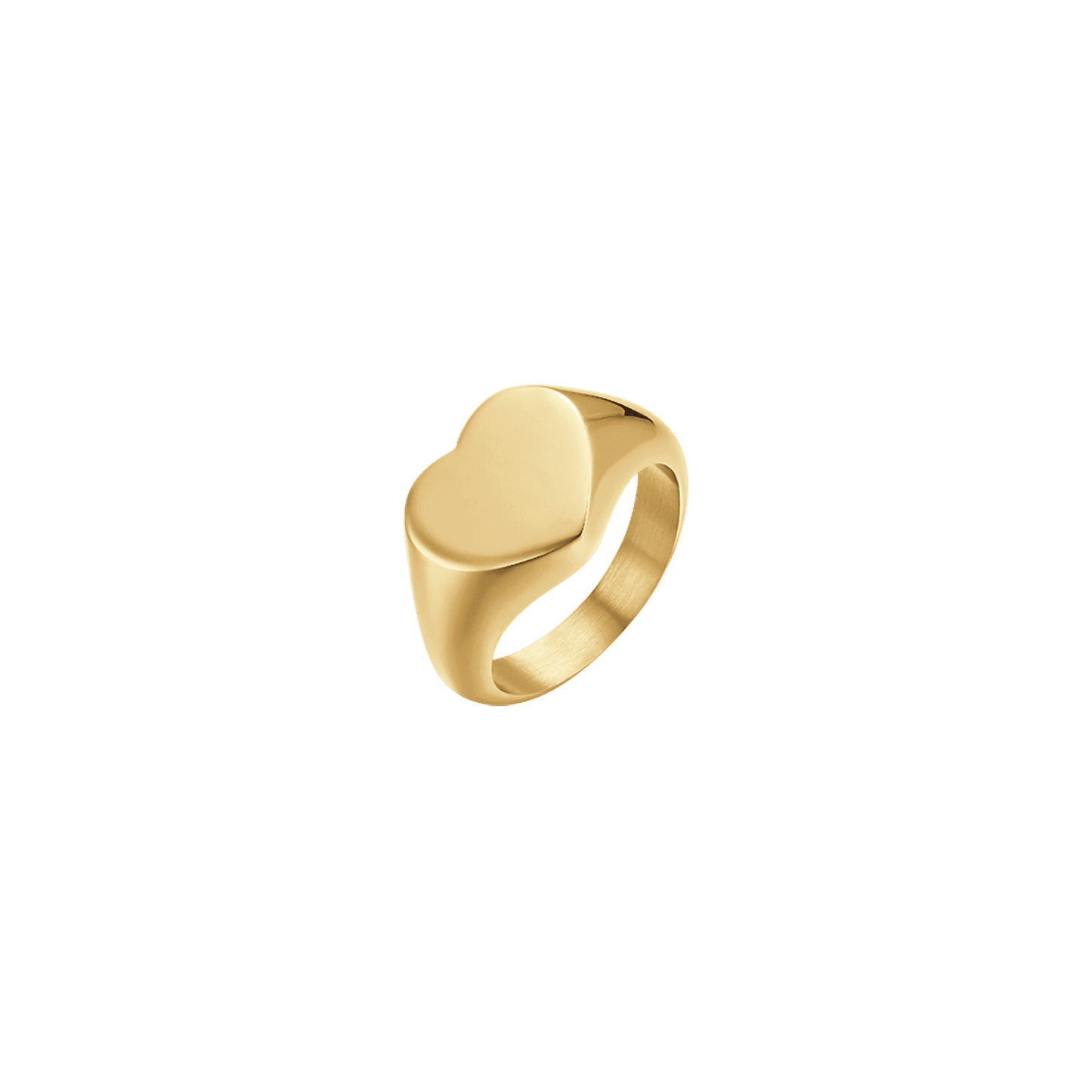 BAGUE CHEVALIÈRE EN ACIER ET OR IP POUR FEMME AVEC CŒUR