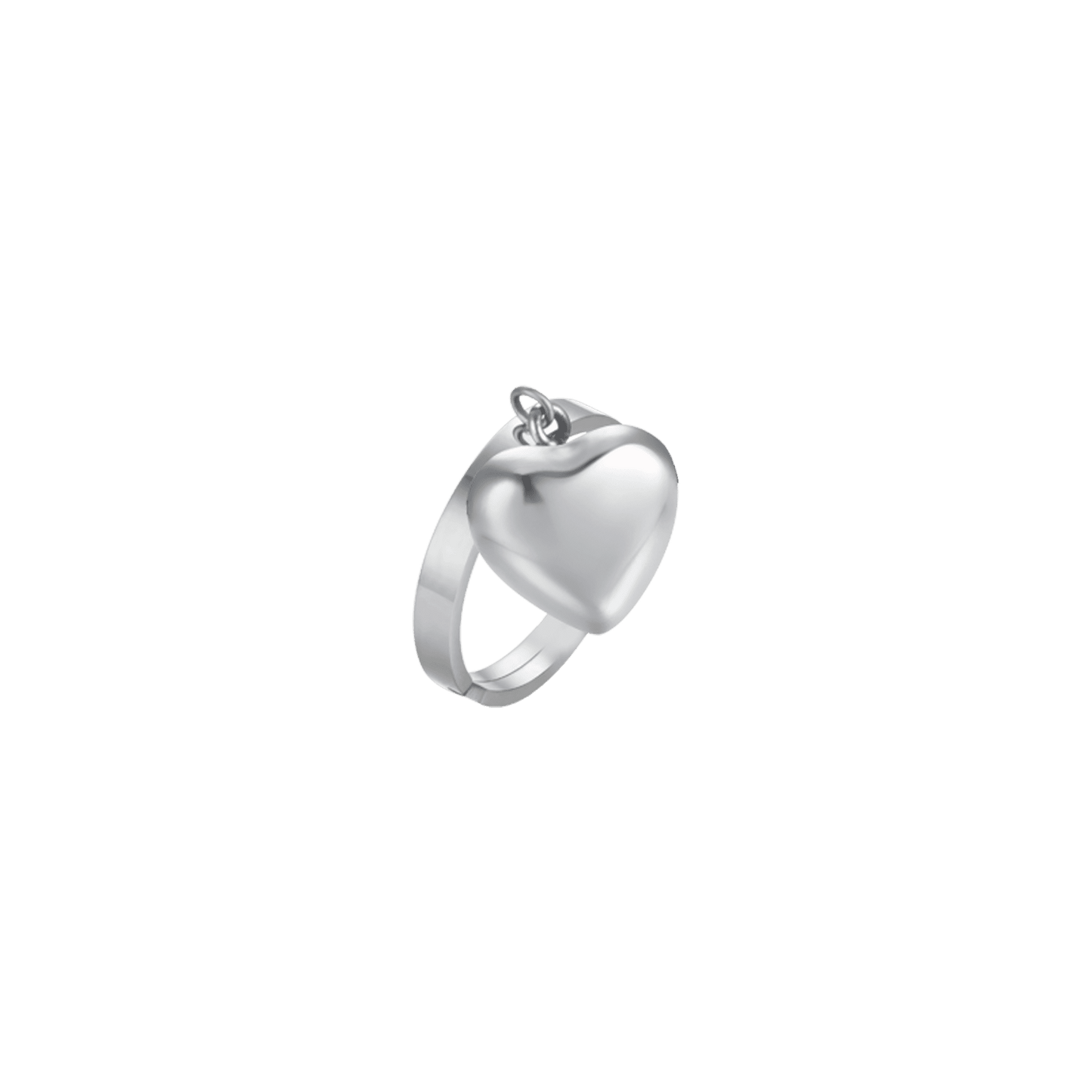 BAGUE EN ACIER POUR FEMME AVEC CŒUR SOLIDE