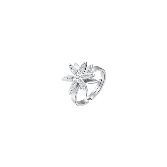 BAGUE TOURNANTE EN ACIER POUR FEMME FLEUR DE VIE