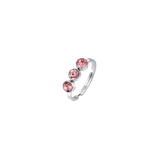 BAGUE FEMME EN ACIER CRISTAL ROSE