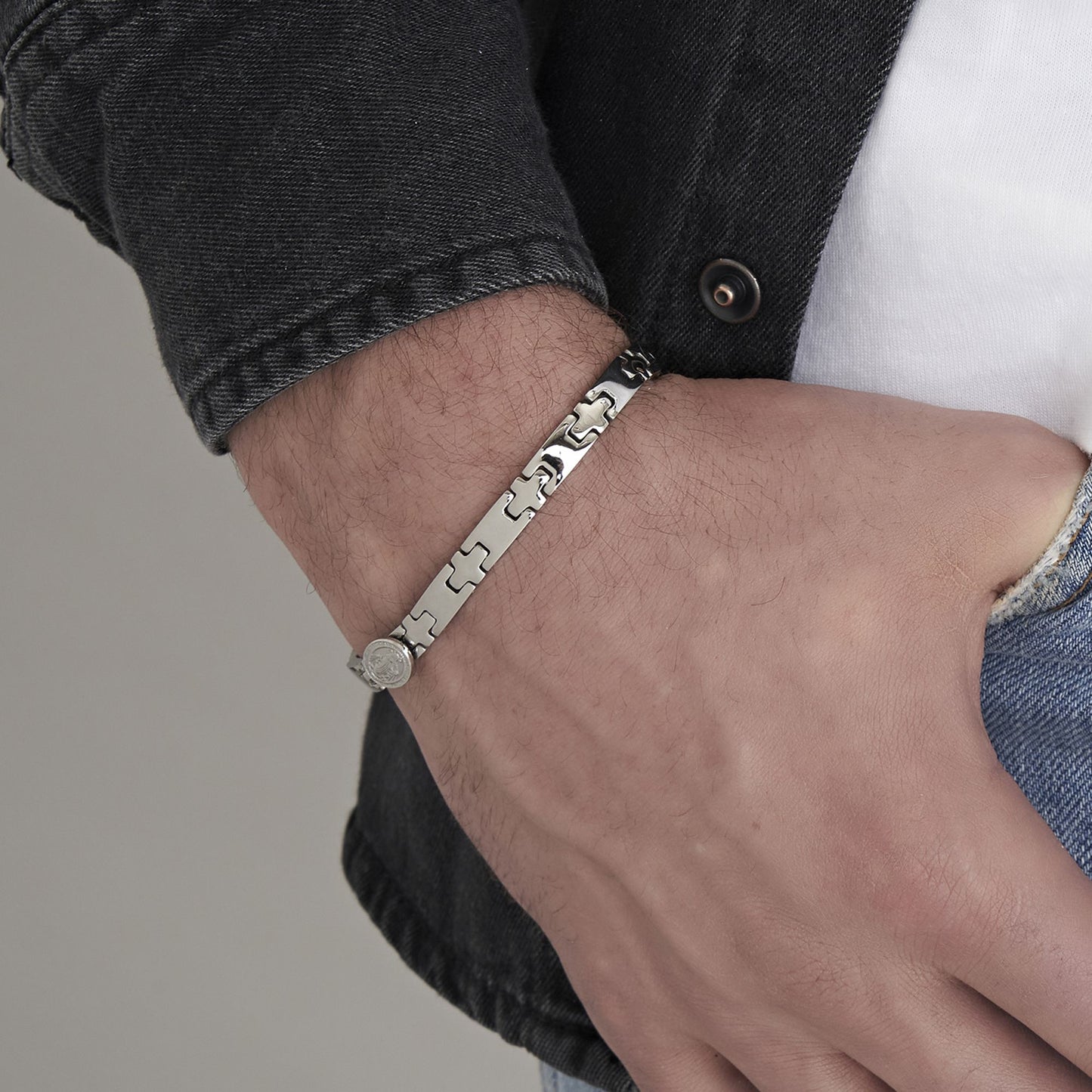 ROSAIRE ACIER BRACELET HOMME