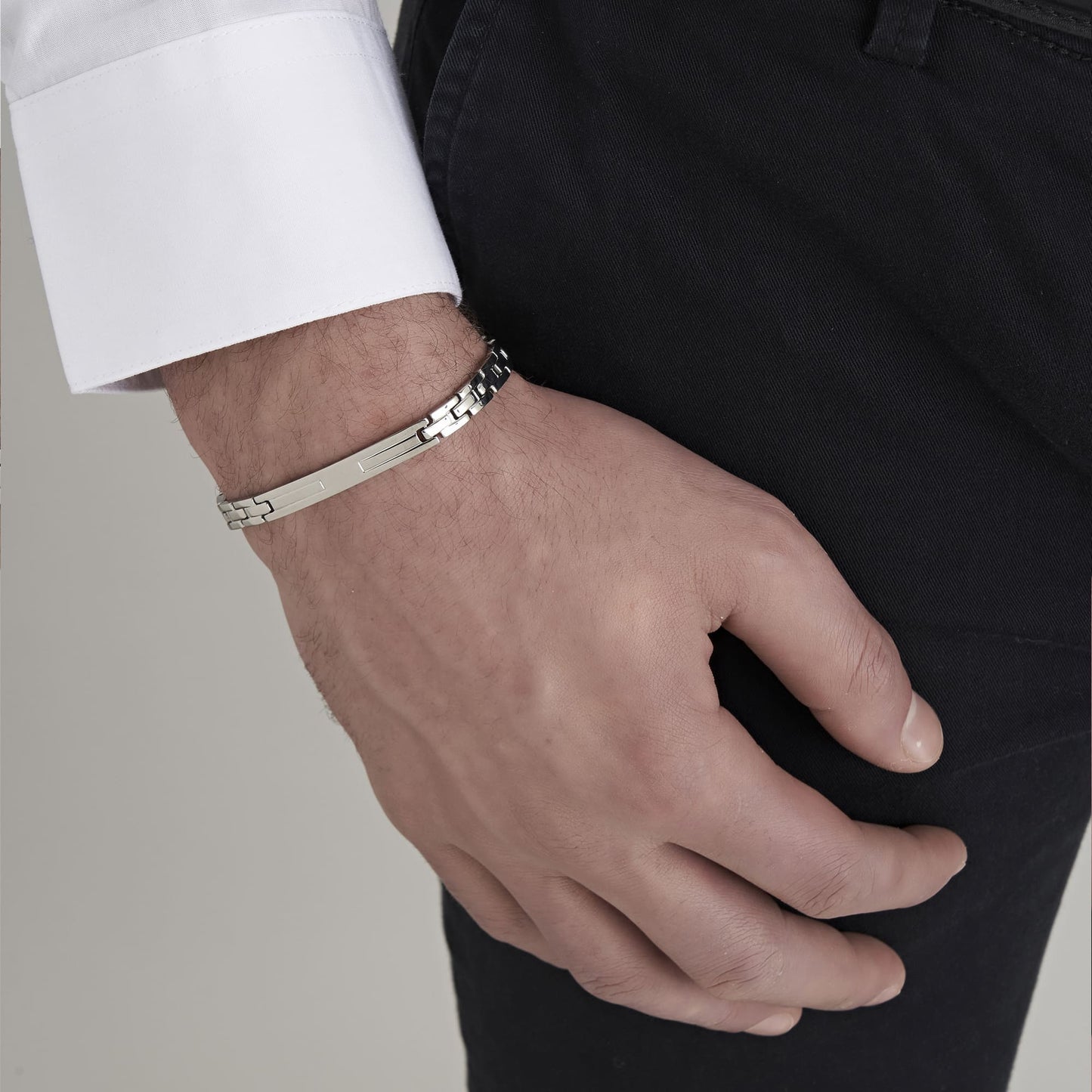 BRACELET ACIER À MAILLONS ÉTROITS POUR HOMME