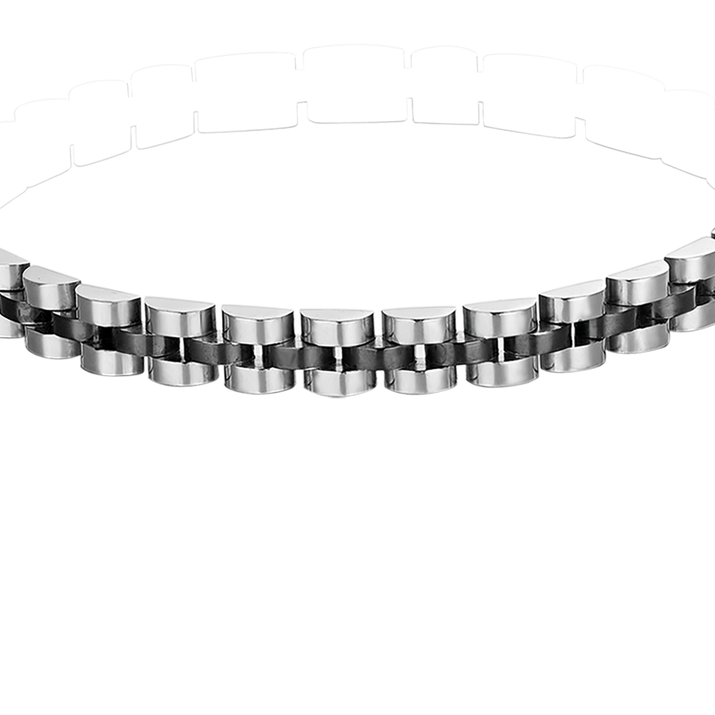 HOMME ACIER BRACELET IP DETAIL NOIR