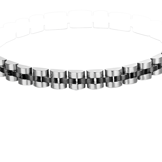 HOMME ACIER BRACELET IP DETAIL NOIR