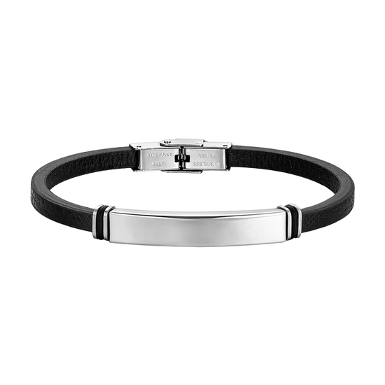 BRACELET POUR HOMME EN ACIER ET CUIR