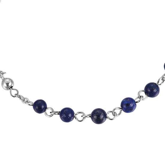 BRACELET ROSAIRE EN ACIER POUR HOMME AVEC PIERRES LAPIS