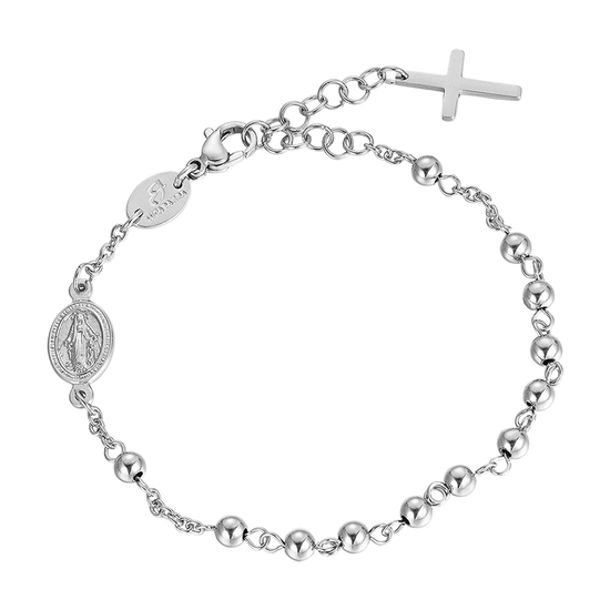 BRACELET ROSAIRE POUR HOMME EN ACIER AVEC SPHÈRES EN ACIER