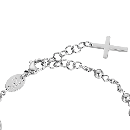 BRACELET ROSAIRE POUR HOMME EN ACIER AVEC SPHÈRES EN ACIER