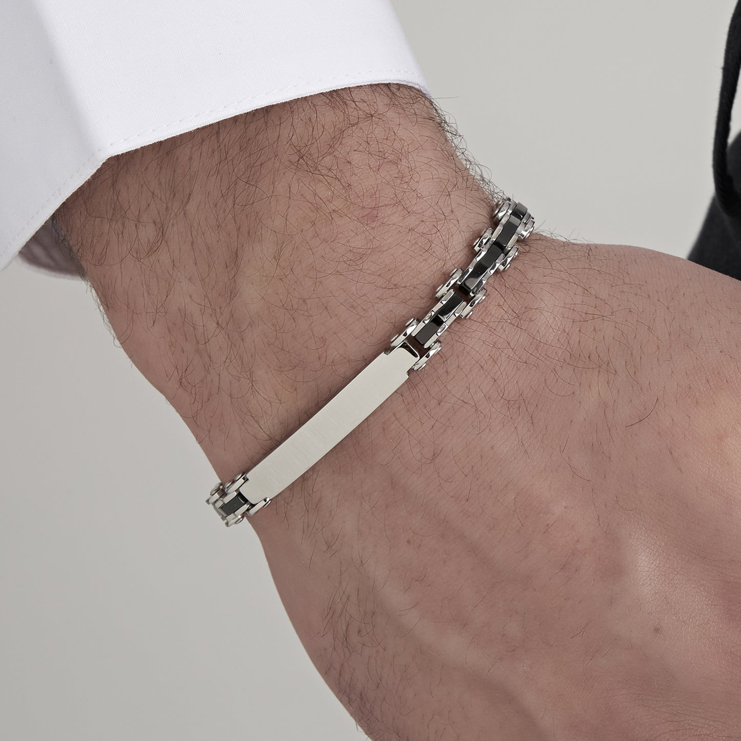 BRACELET À MAILLONS EN ACIER POUR HOMMES