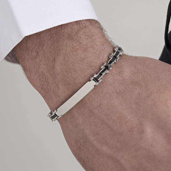 BRACELET À MAILLONS EN ACIER POUR HOMMES