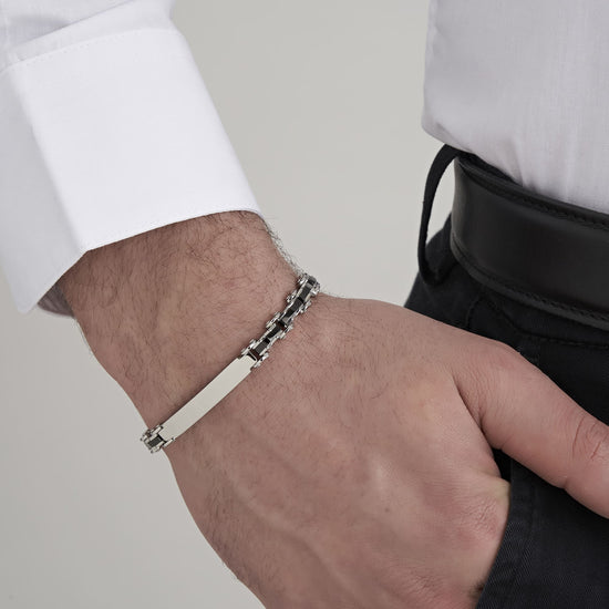 BRACELET À MAILLONS EN ACIER POUR HOMMES