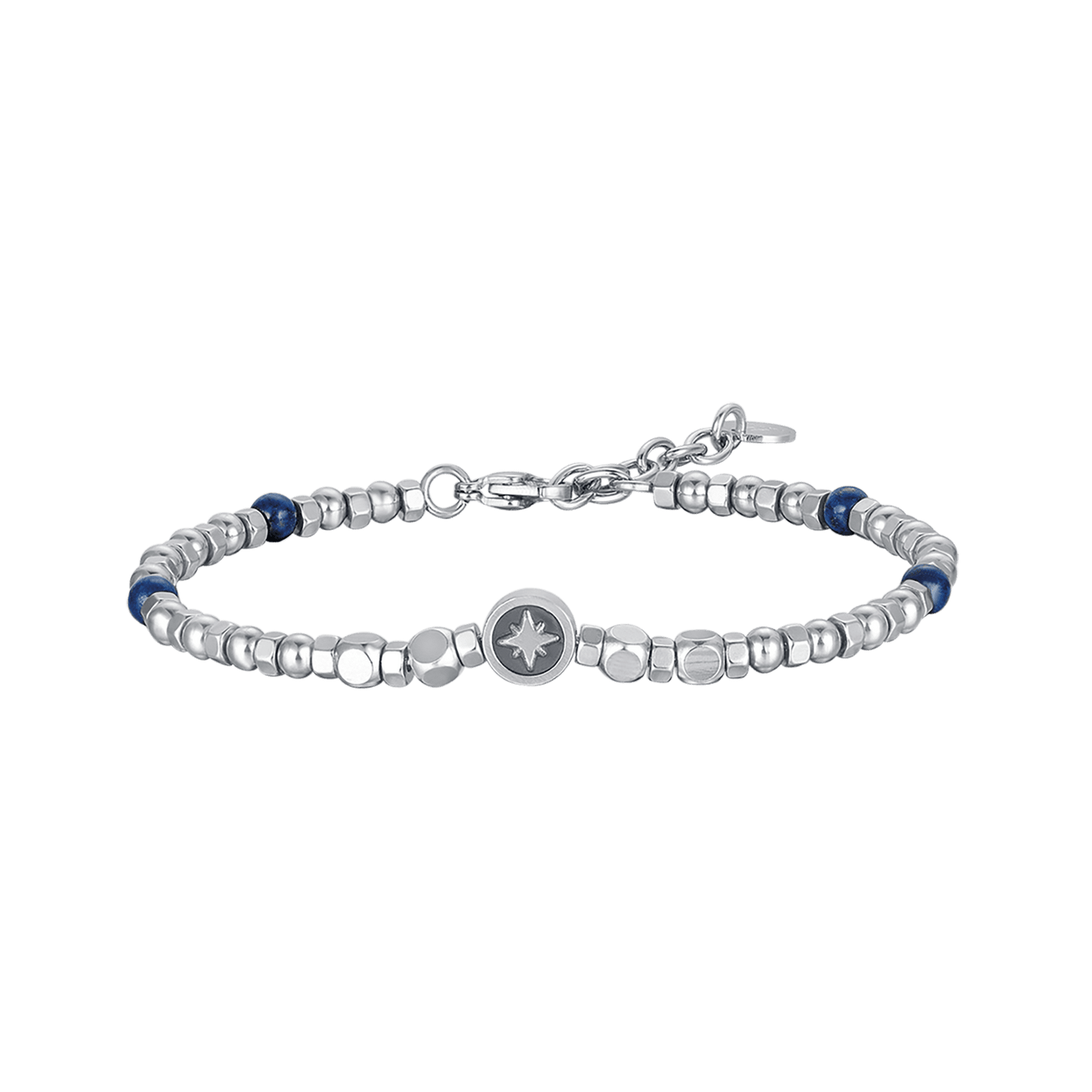 BRACELET POUR HOMME EN ACIER AVEC LAPIS ET ÉTOILE