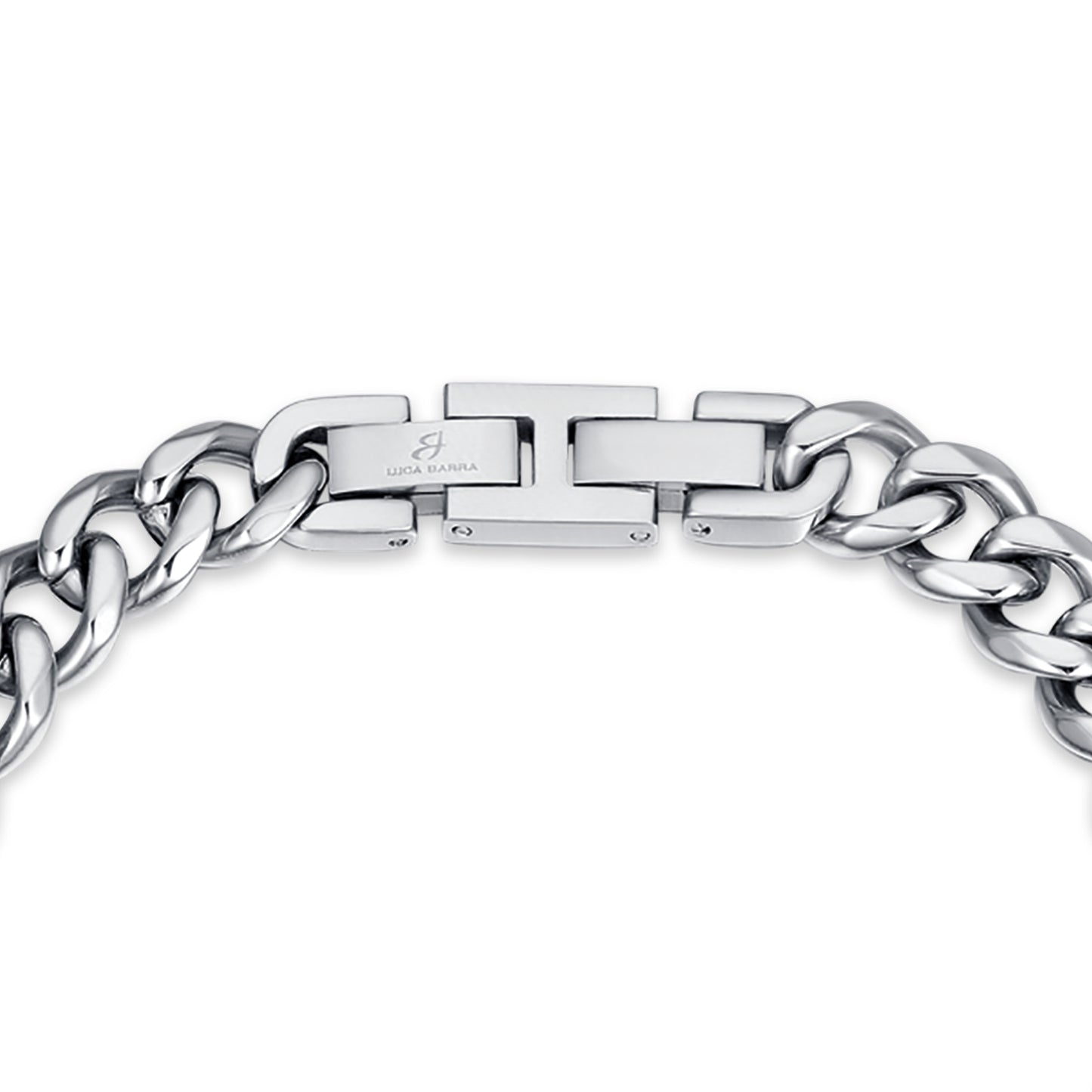 BRACELET POUR HOMME EN ACIER À MAILLONS EN ARGENT