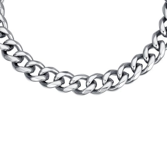 BRACELET POUR HOMME EN ACIER À MAILLONS EN ARGENT