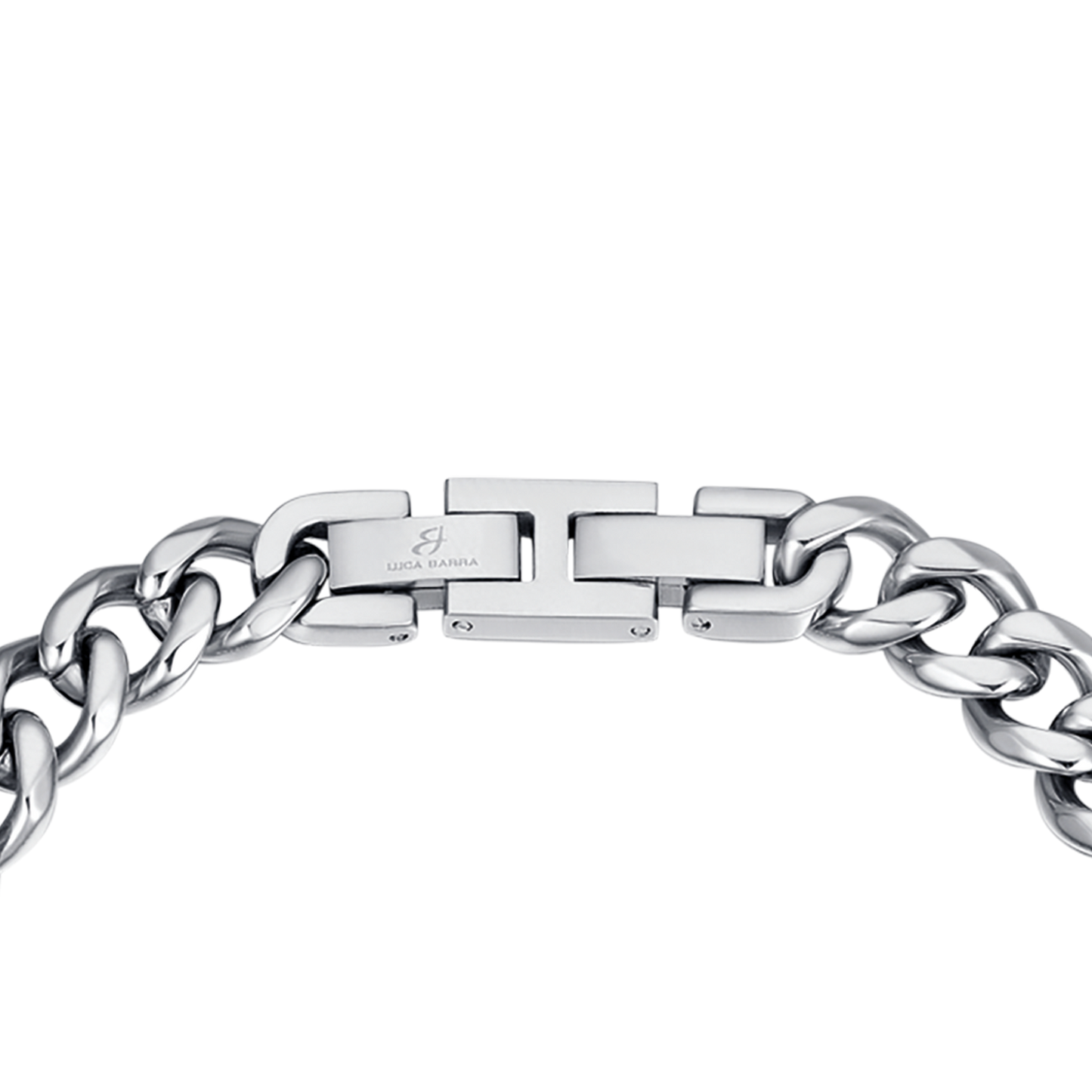 BRACELET POUR HOMME EN ACIER À MAILLONS EN ARGENT