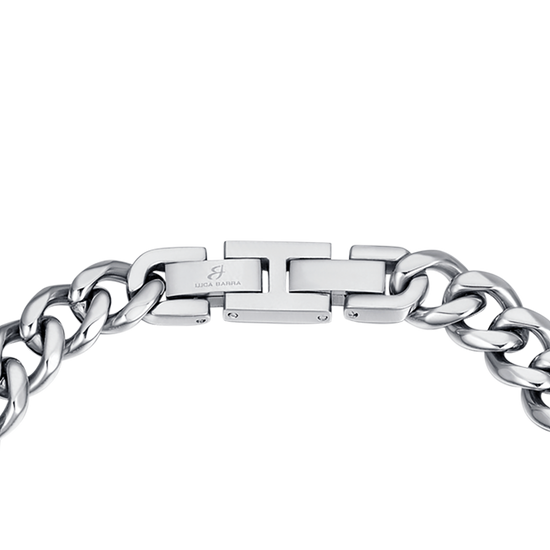 BRACELET POUR HOMME EN ACIER À MAILLONS EN ARGENT