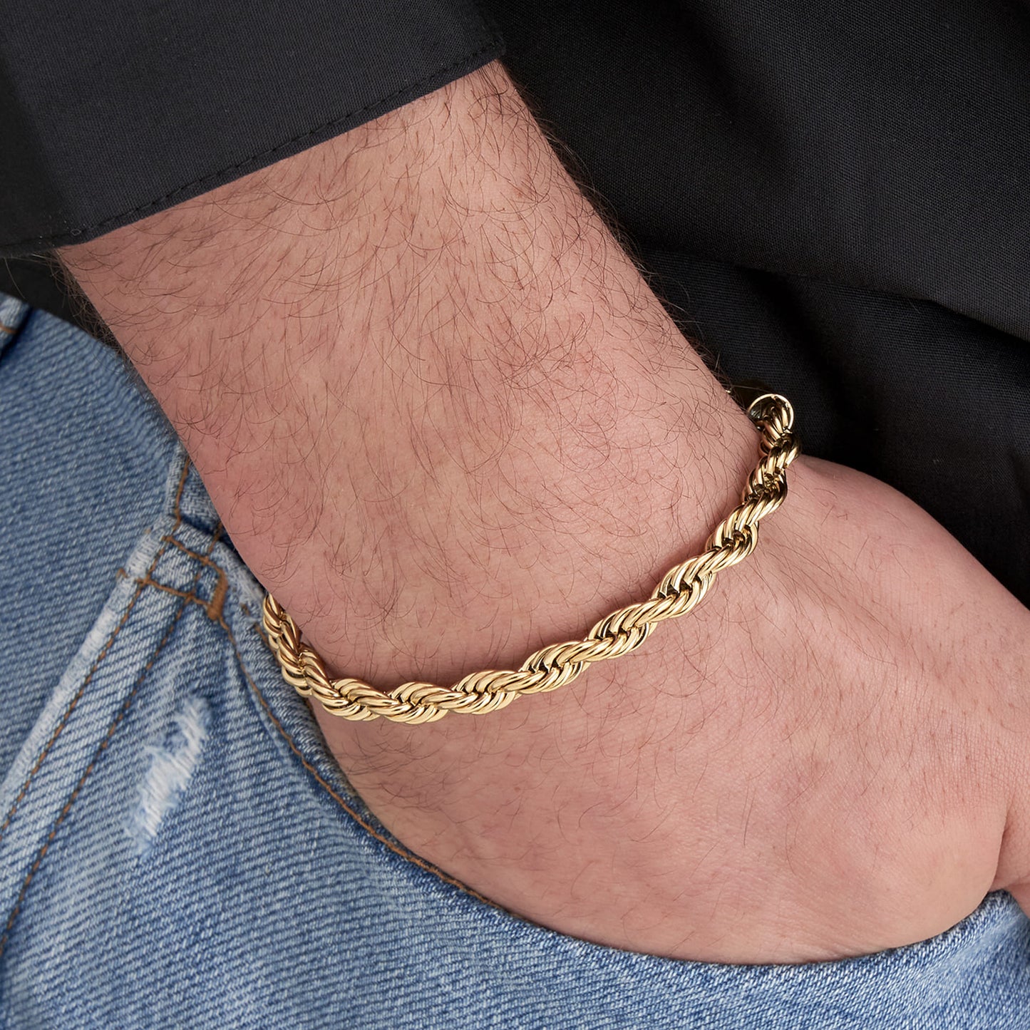 BRACELET EN MAILLE D'ACIER POUR HOMMES