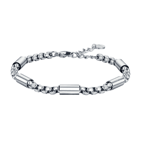 BRACELET EN ACIER POUR HOMMES AVEC ÉLÉMENTS EN ACIER