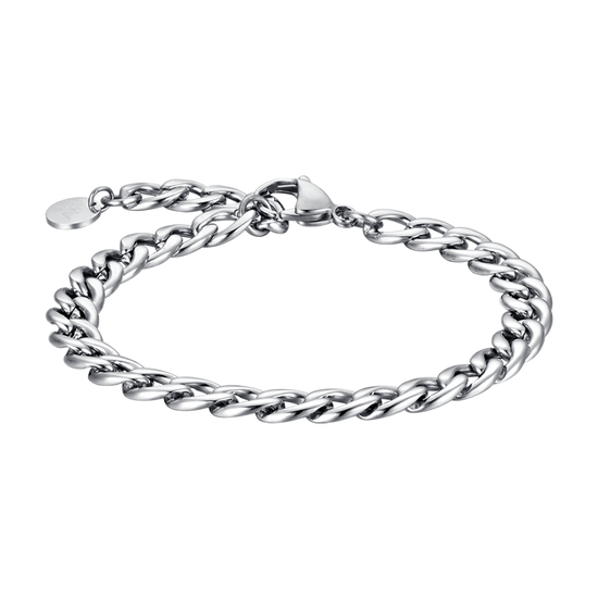 BRACELET POUR HOMME EN ACIER À MAILLES ARGENTÉES