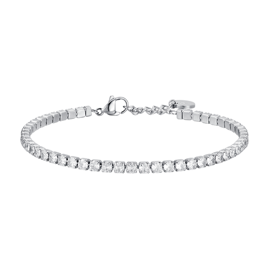 BRACELET TENNIS POUR HOMME EN ACIER AVEC CRISTAUX BLANCS