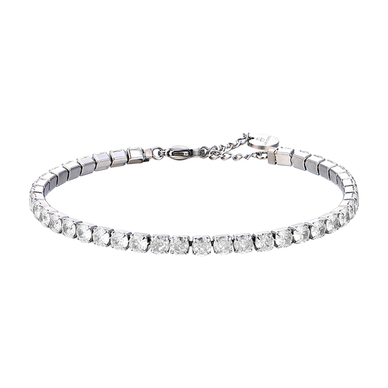 BRACELET TENNIS POUR HOMME EN ACIER AVEC CRISTAUX BLANCS