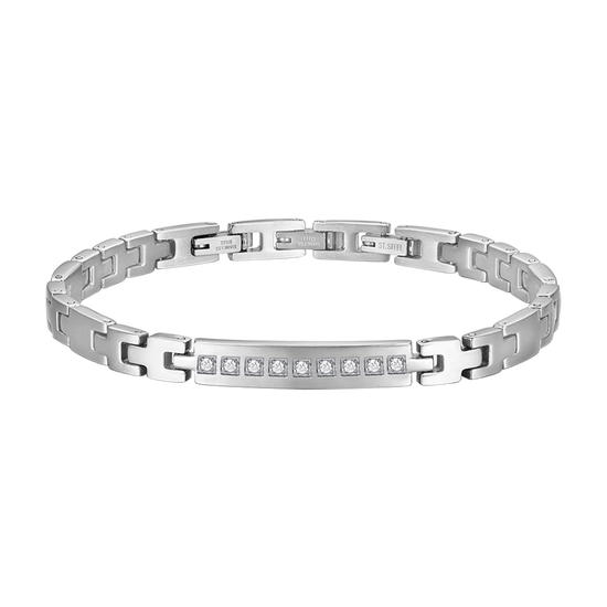 BRACELET POUR HOMME EN ACIER AVEC CRISTAUX BLANCS