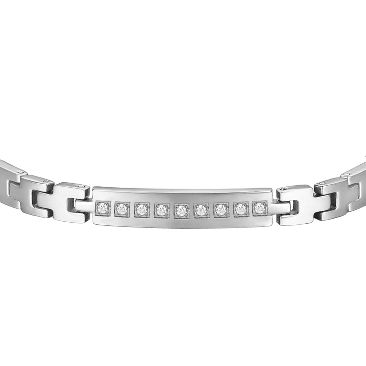 BRACELET POUR HOMME EN ACIER AVEC CRISTAUX BLANCS