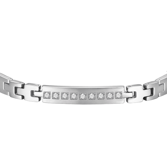 BRACELET POUR HOMME EN ACIER AVEC CRISTAUX BLANCS