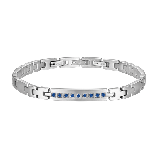 BRACELET ACIER POUR HOMME AVEC CRISTAUX BLEUS Luca Barra