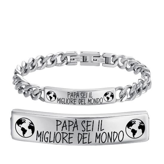 BRACELET HOMME EN ACIER DADDY YOU'RE THE BEST IN THE WORLD