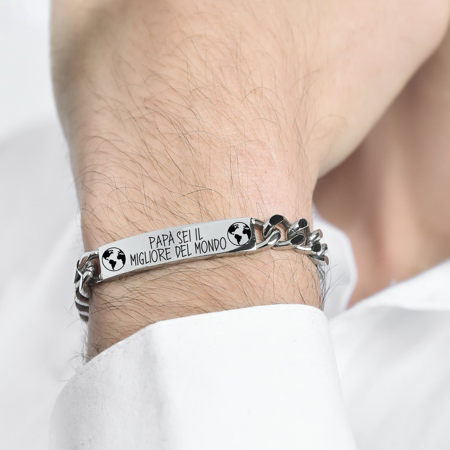 BRACELET HOMME EN ACIER DADDY YOU'RE THE BEST IN THE WORLD