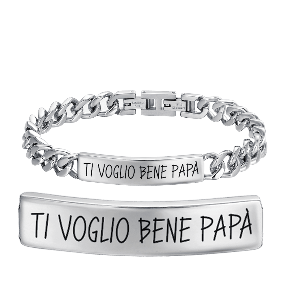 BRACELET HOMME ACIER JE T'AIME PAPA