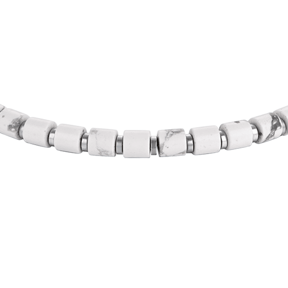 BRACELET HOMME EN ACIER AVEC PIERRES BLANCHES