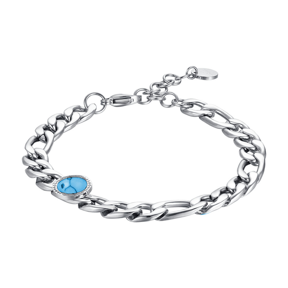 BRACELET HOMME EN ACIER AVEC PIERRE TURQUOISE