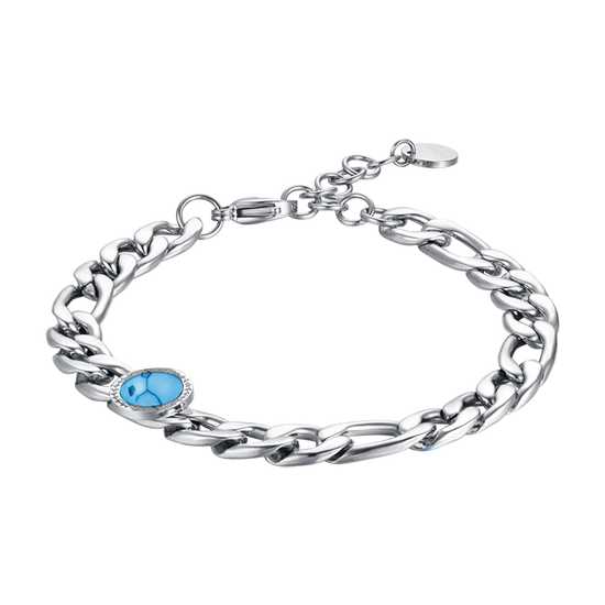 BRACELET HOMME EN ACIER AVEC PIERRE TURQUOISE