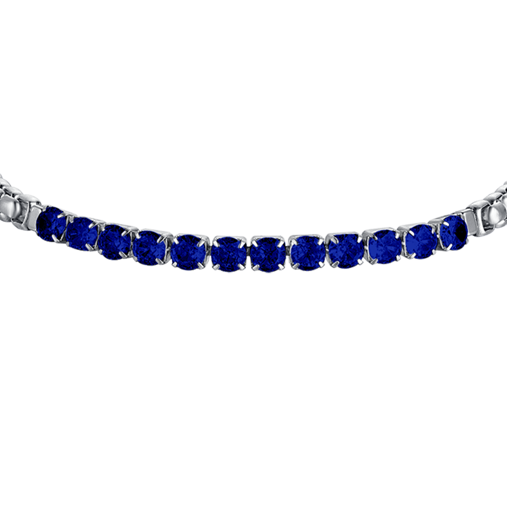 BRACELET HOMME EN ACIER AVEC CRISTAUX BLEUS