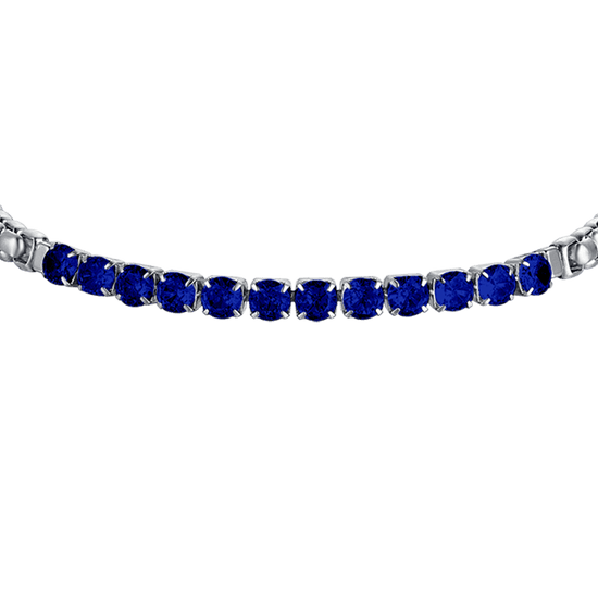 BRACELET HOMME EN ACIER AVEC CRISTAUX BLEUS