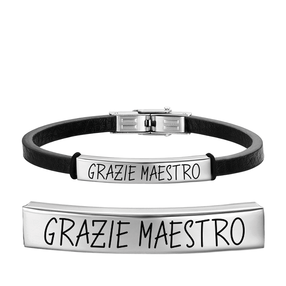 BRACELET DE REMERCIEMENT EN CUIR POUR HOMME AVEC PLAQUE