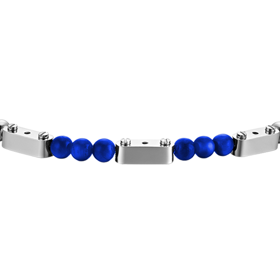 BRACELET HOMME EN ACIER AVEC PIERRES LAPIS