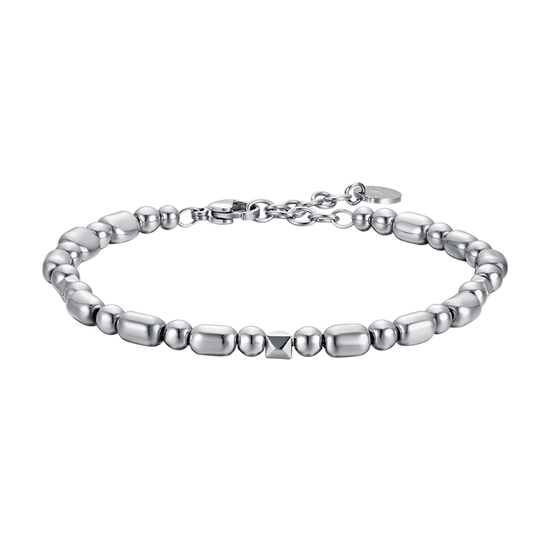 BRACELET ACIER POUR HOMME AVEC HÉMATITE ARGENTÉE