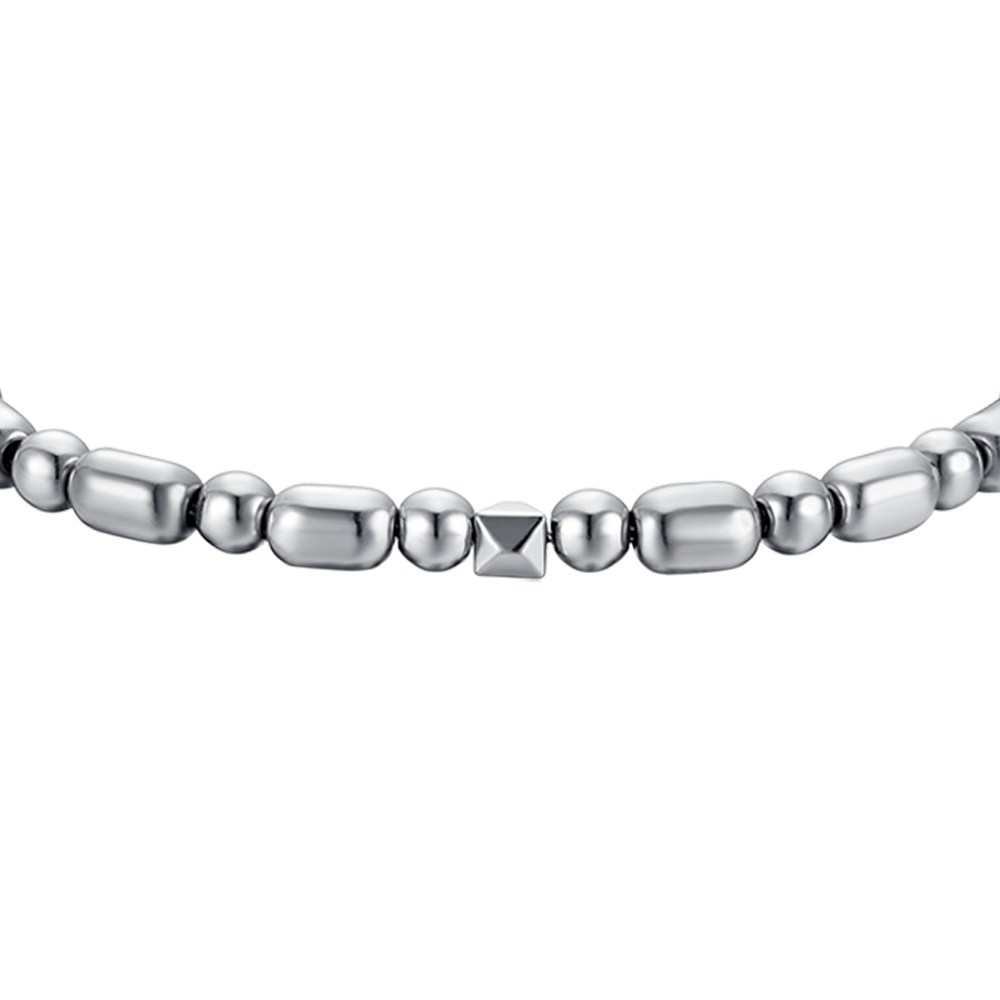 BRACELET ACIER POUR HOMME AVEC HÉMATITE ARGENTÉE