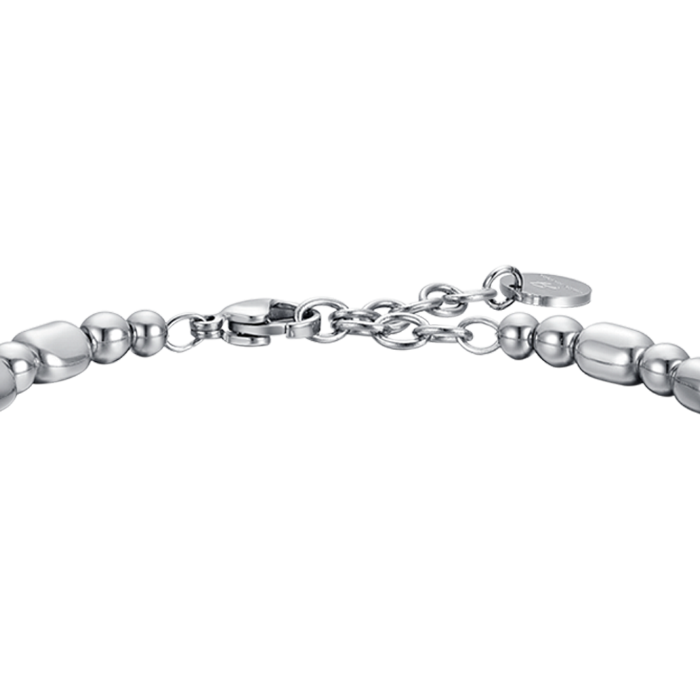 BRACELET ACIER POUR HOMME AVEC HÉMATITE ARGENTÉE