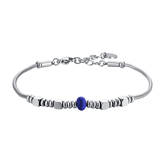 BRACELET HOMME EN ACIER AVEC PIERRE BLEUE