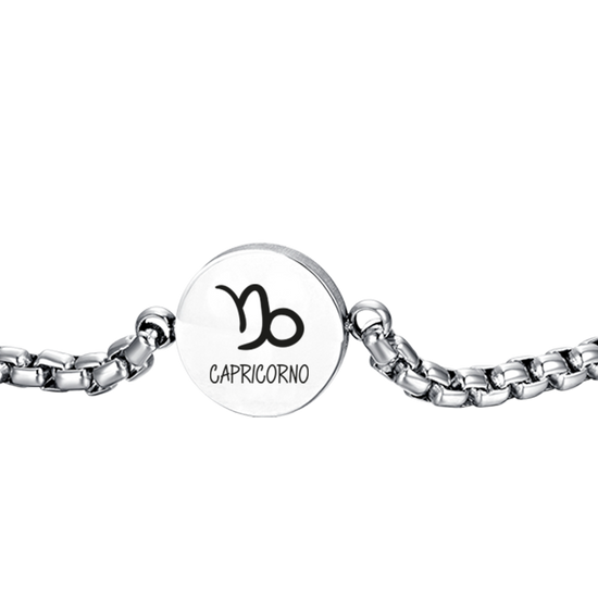 BRACELET HOMME EN ACIER SIGNE ASTROLOGIQUE CAPRICORNE PLAQUE