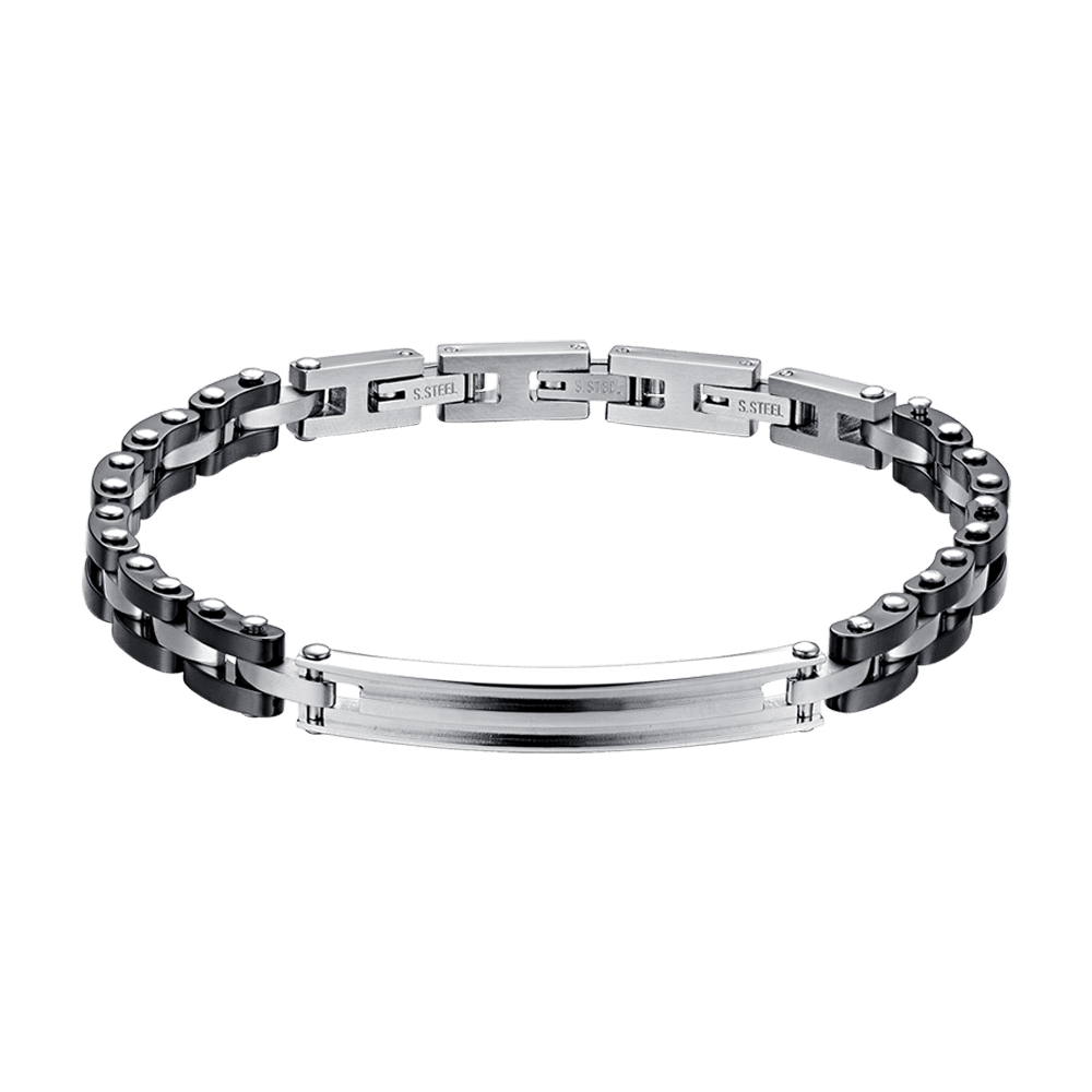 BRACELET HOMME EN ACIER AVEC CÉRAMIQUE NOIRE