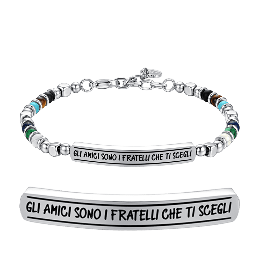 BRACELET EN ACIER POUR HOMME LES AMIS SONT LES FRÈRES QUE VOUS CHOISISSEZ